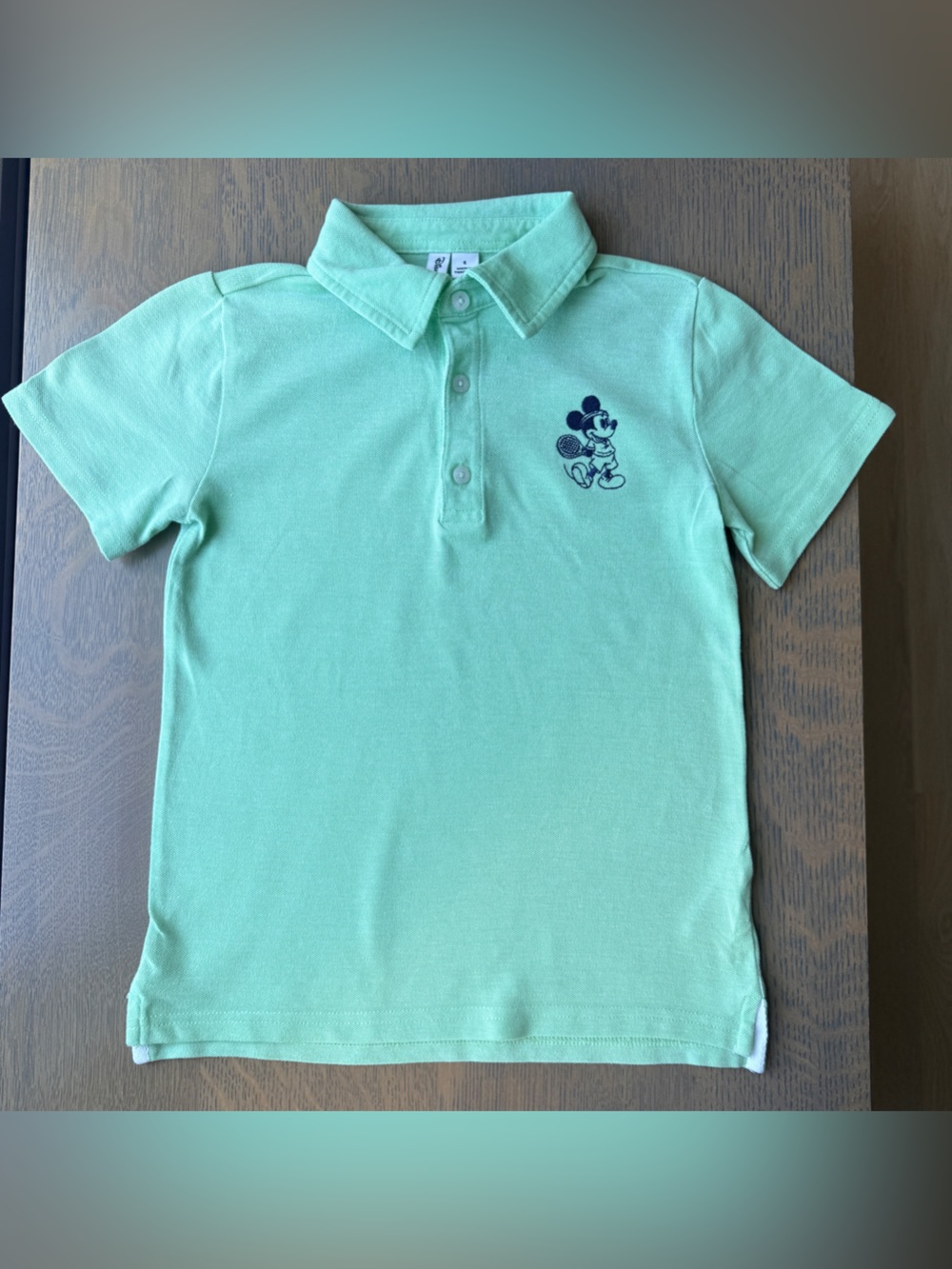 Janie and Jack x Disney Mint Green Polo with Mickey Mouse - Size 6